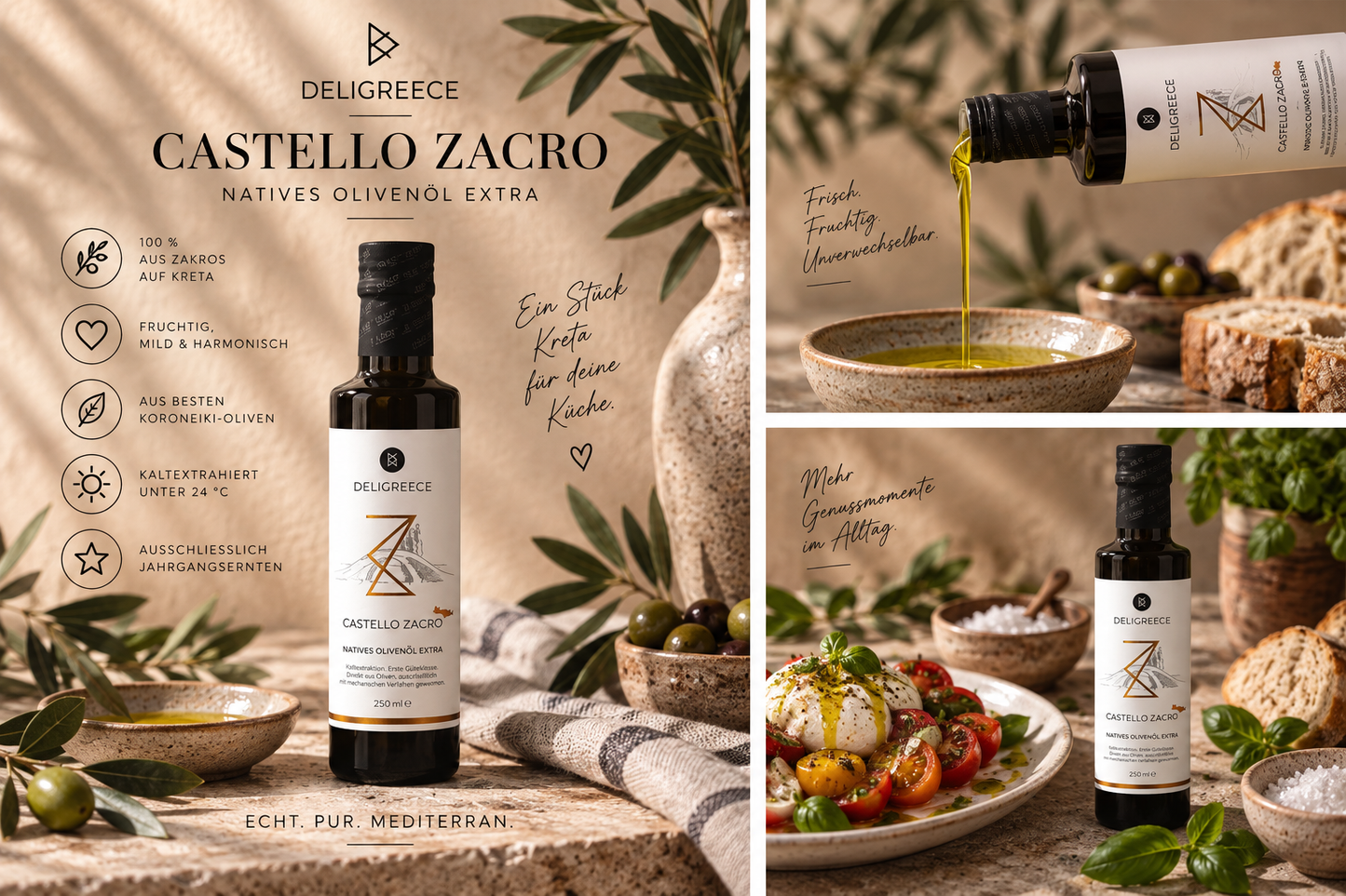 Castello Zacro – Extra natives Olivenöl aus Kreta | 250 ml