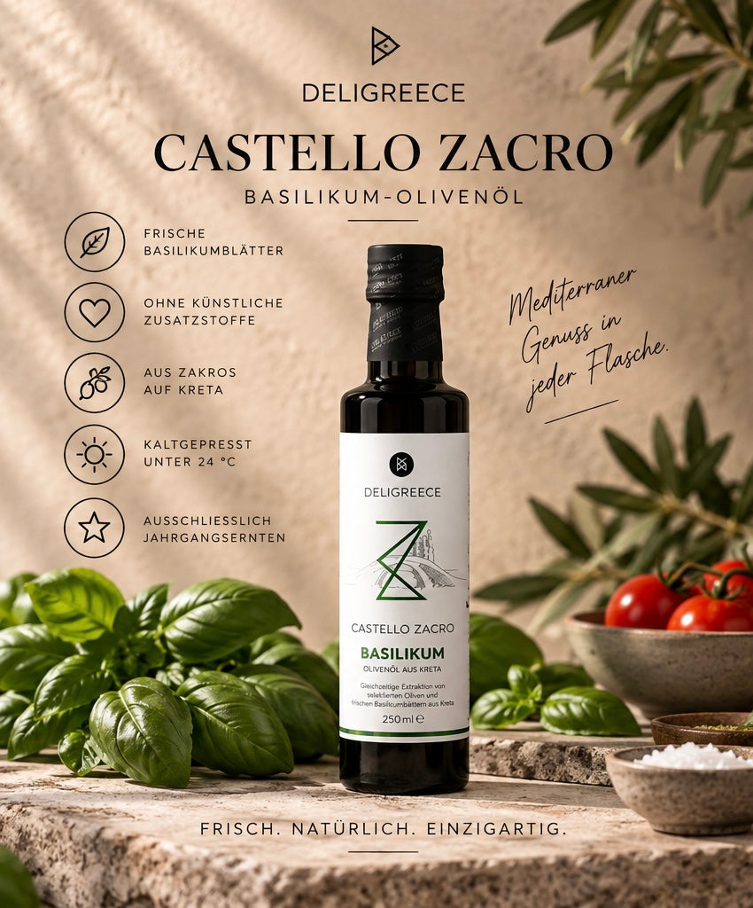 Castello Zacro Basilikum-Olivenöl – 250 ml