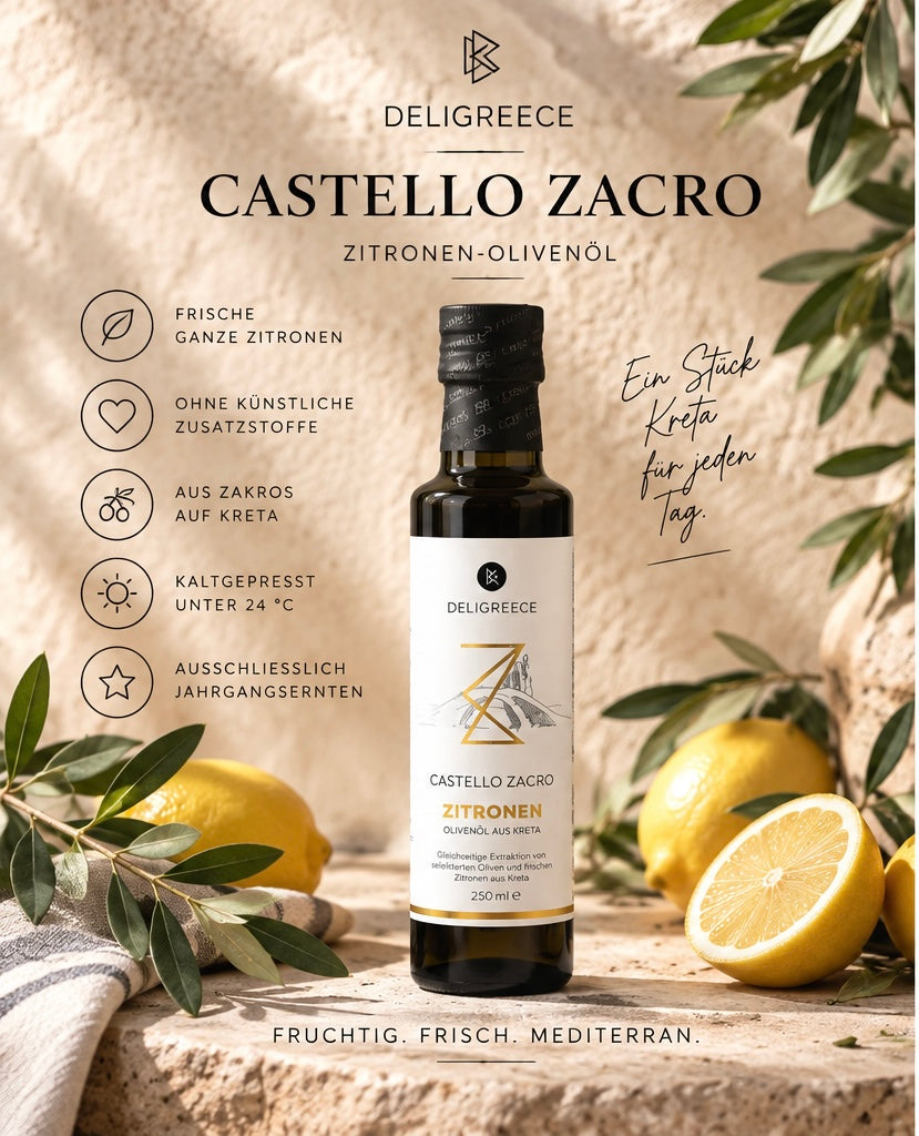 Castello Zacro Zitronen-Olivenöl – 250 ml 🍋