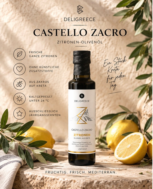 Castello Zacro Zitronen-Olivenöl – 250 ml 🍋