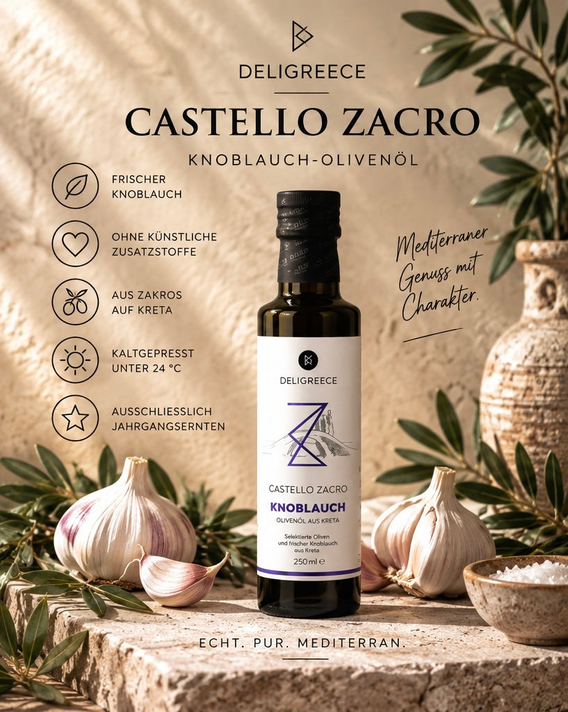 Castello Zacro Knoblauch-Olivenöl – 250 ml 🧄
