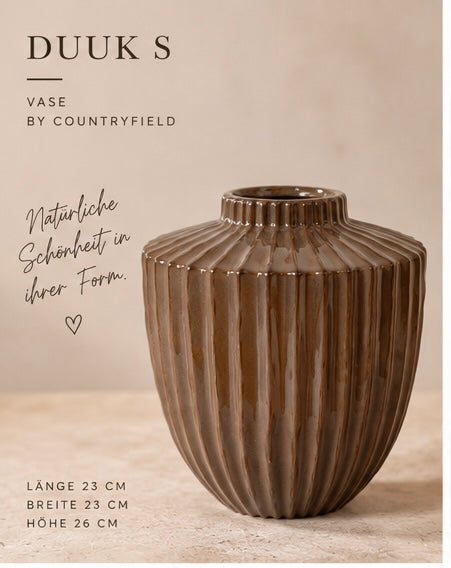 Countryfield Vase Duuk S – Braun, 23 × 23 × 26 cm