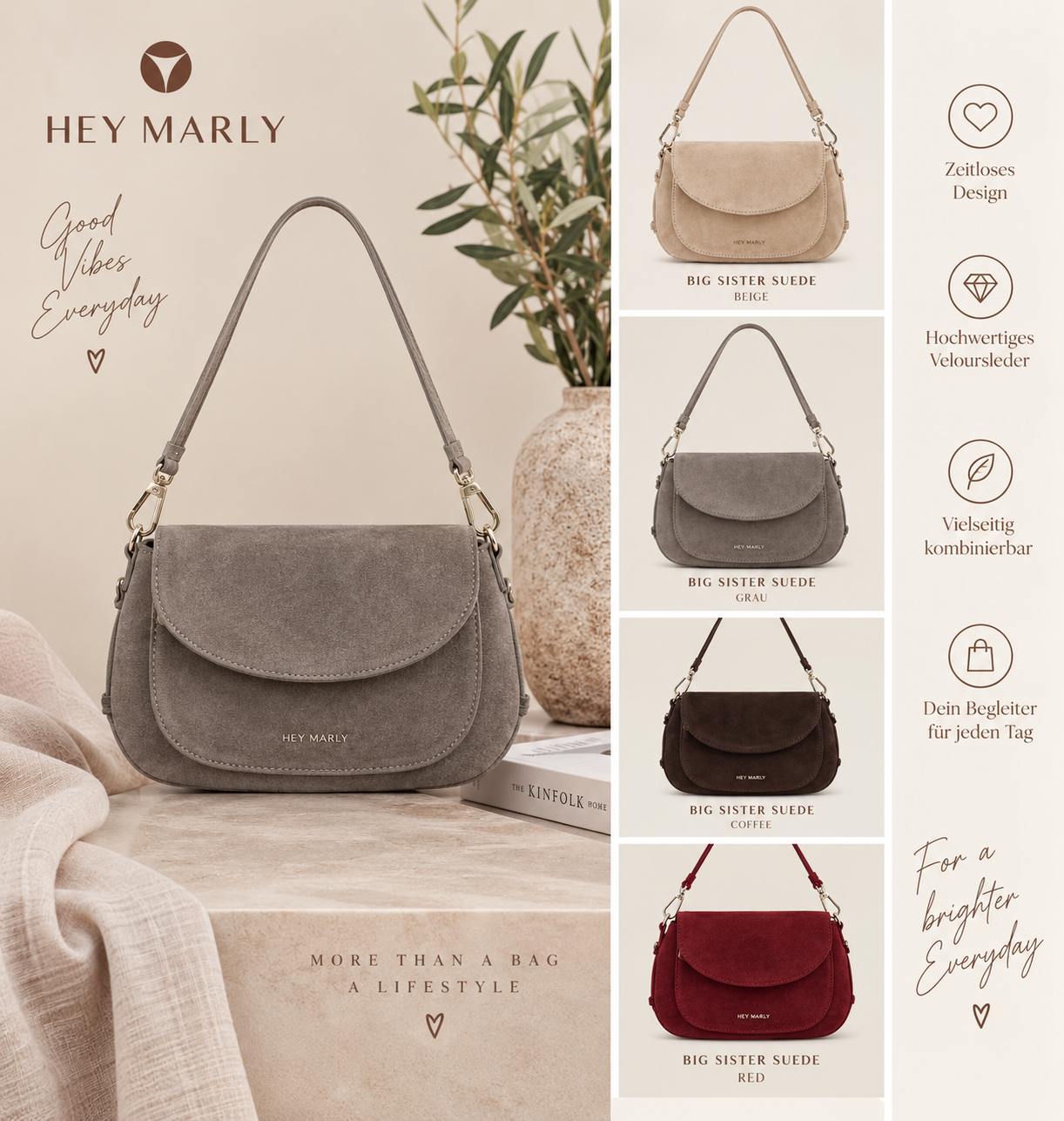 Hey Marly Big Sister Suede – Handtasche