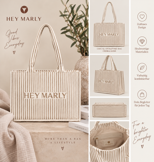 HEY MARLY Casual Signature Bag – Crema-Sand
