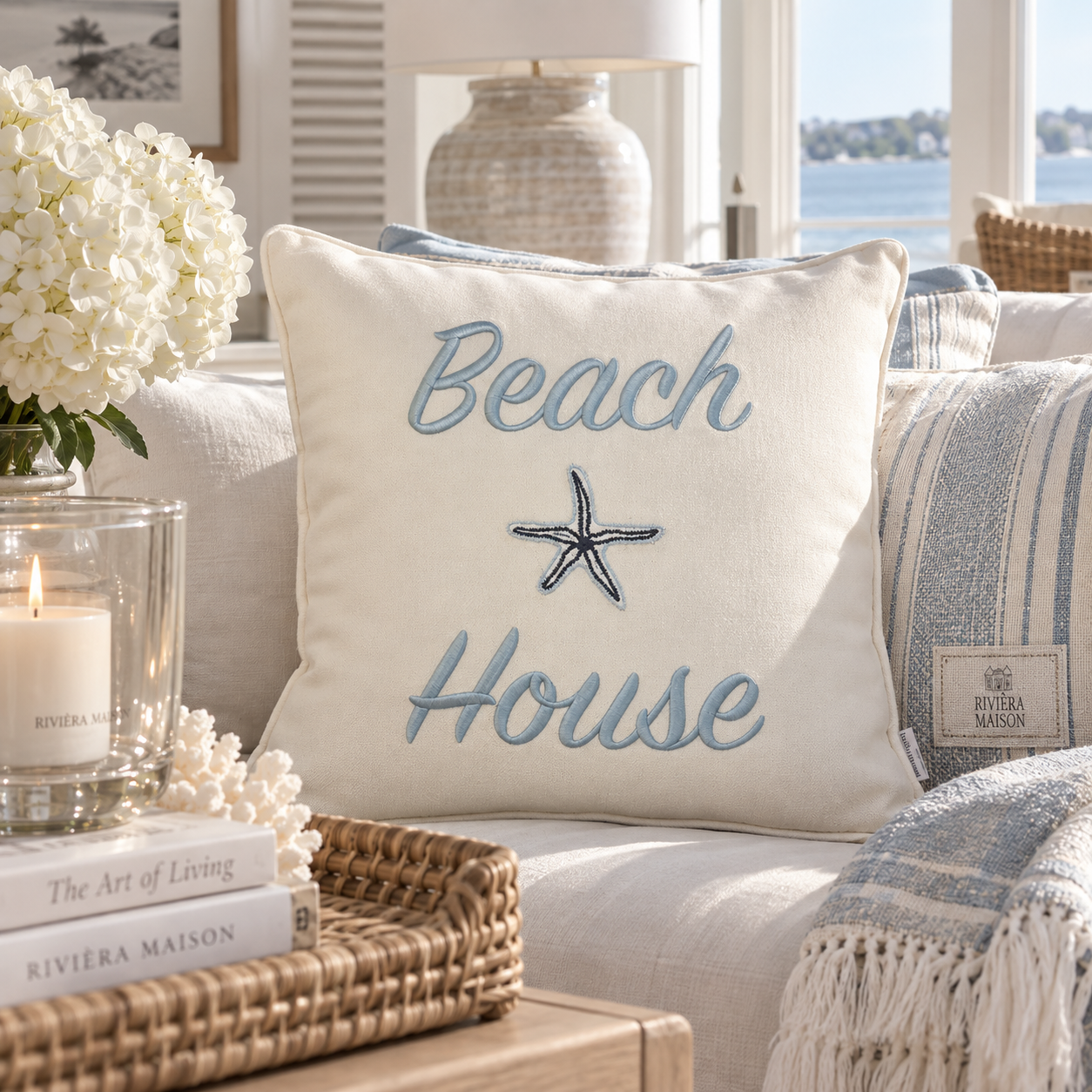 Rivièra Maison Kissen „Beach House“ 50 × 50 cm inkl. Füllung