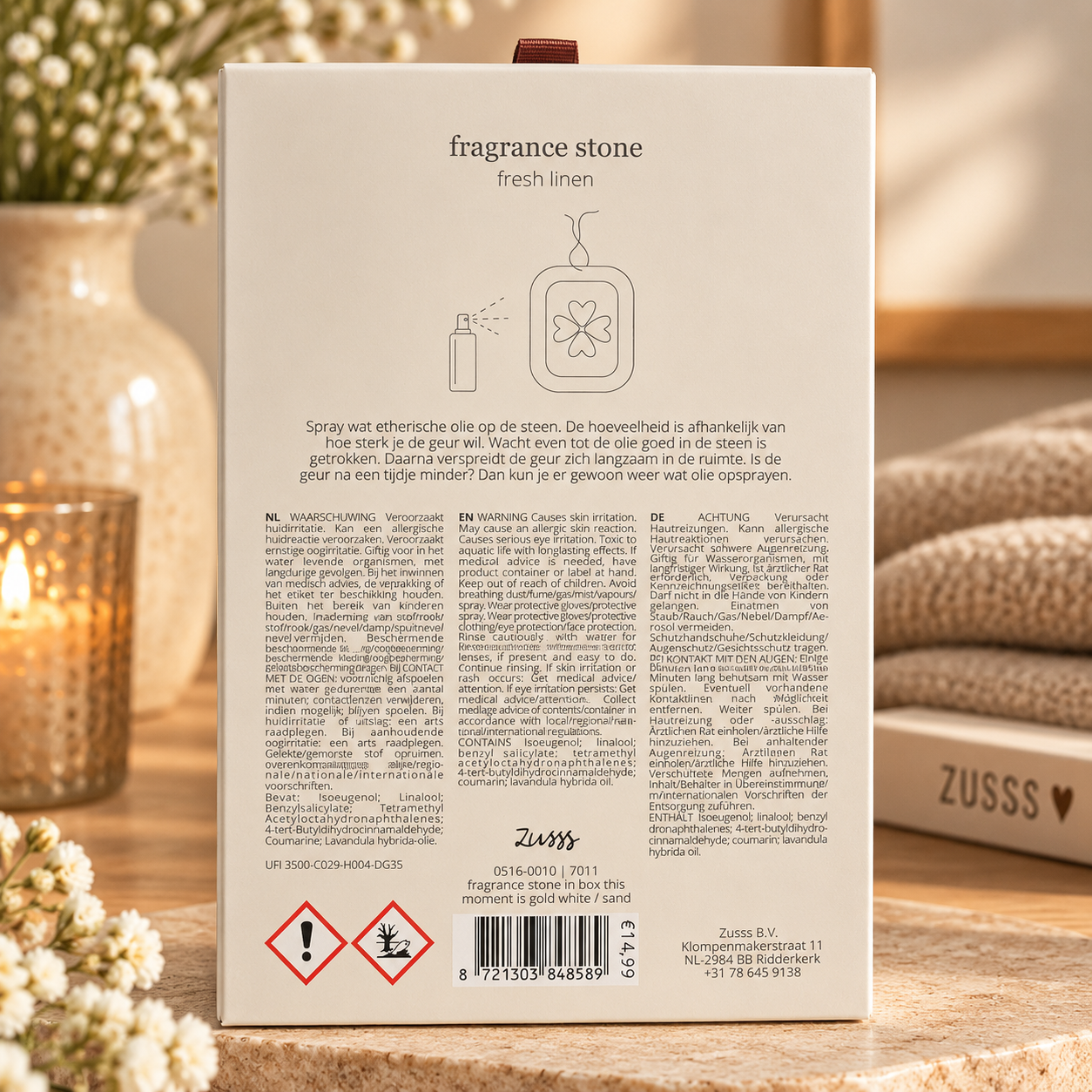 Zusss Duftstein „This Moment is Gold“ – Fresh Linen