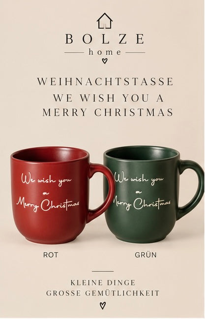 BOLZE home Weihnachtstasse „We wish you a Merry Christmas“
