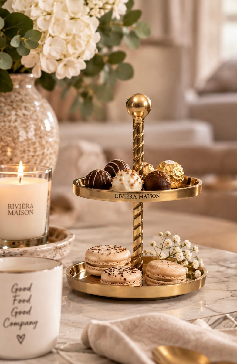 Rivièra Maison Fallon Etagère – 2-stöckig Gold