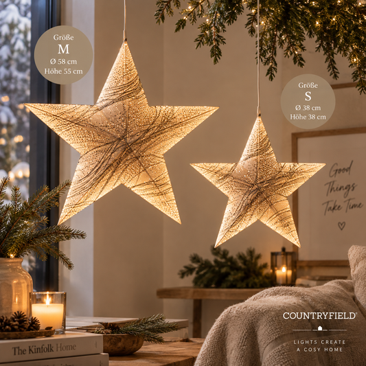 Countryfield LED-Stern „Art“ – warmweiße Weihnachtsbeleuchtung | S & M