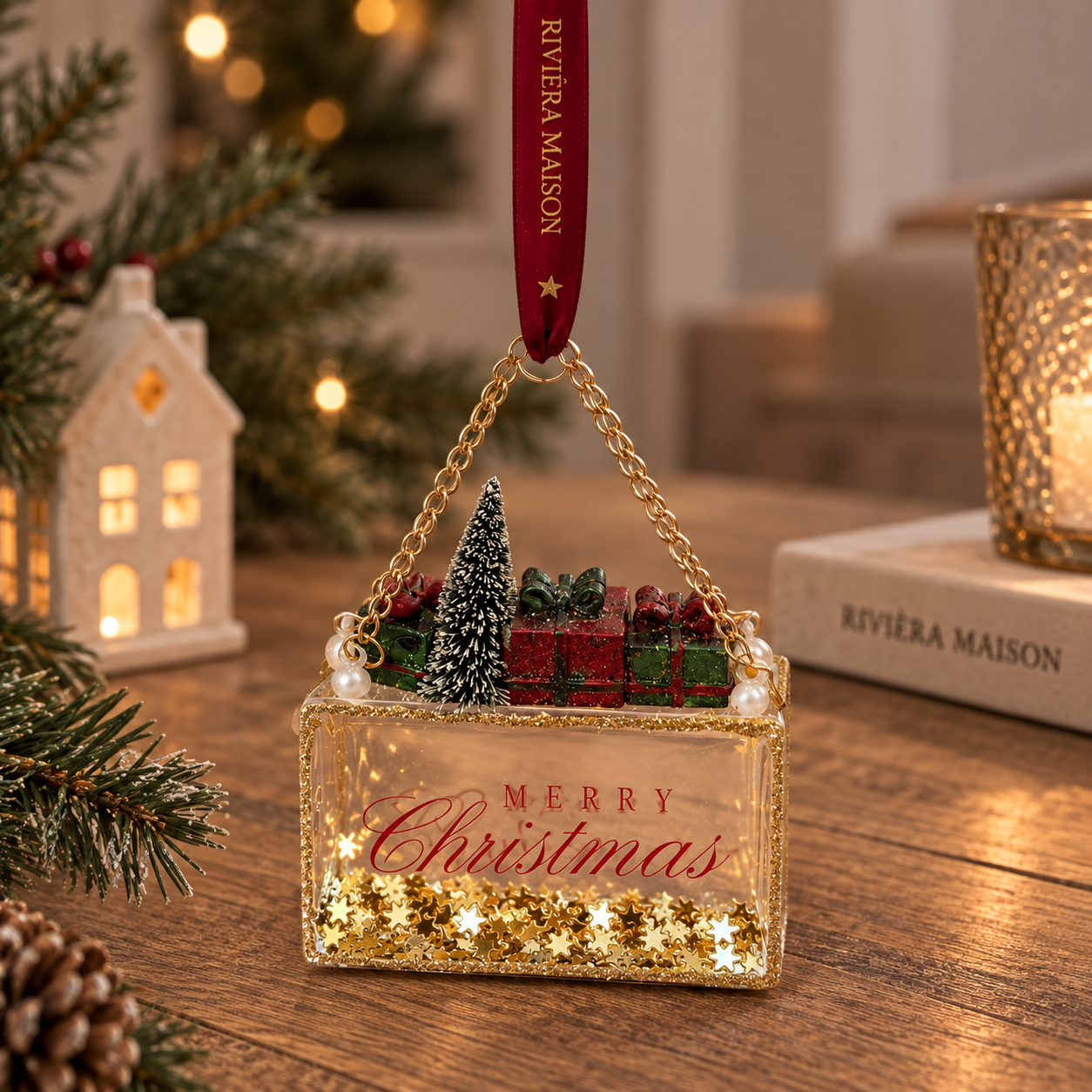 Rivièra Maison Merry Christmas Gift Box Ornament – Weihnachtsanhänger