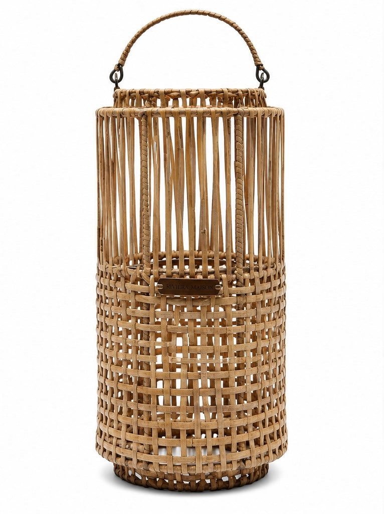 Rivièra Maison Rattan Laterne 42 cm – stilvolles Windlicht in natürlicher Optik