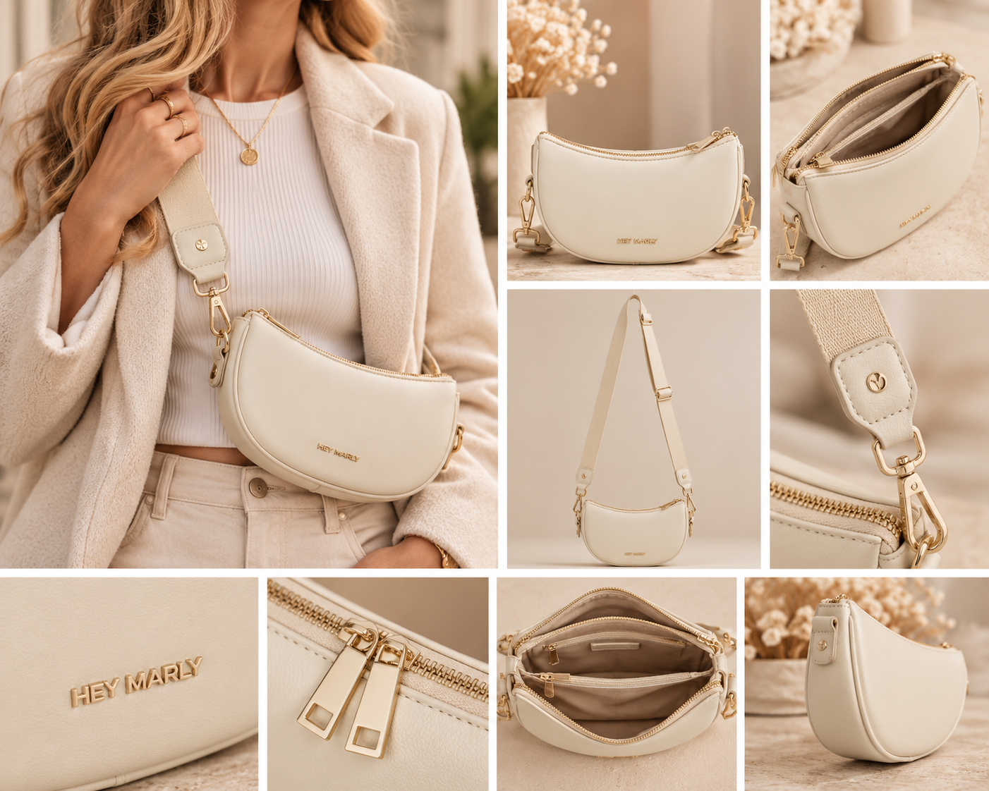 HEY MARLY Sporty Sister – Crossbody Tasche in Creme