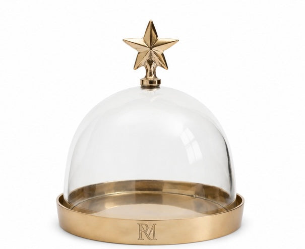 Riviera Maison Christmas Star Dôme S – Glasglocke mit goldenem Stern