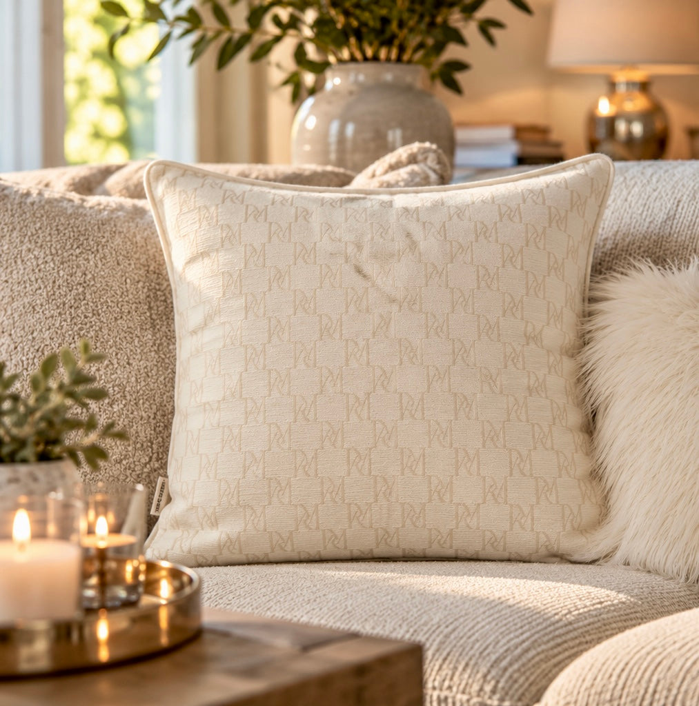 Rivièra Maison RM Monogram Abilly Kissen 50×50 cm – Off White