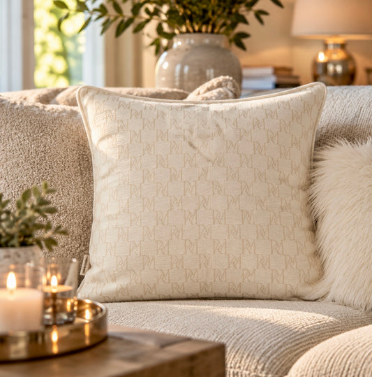 Rivièra Maison RM Monogram Abilly Kissen 50×50 cm – Off White