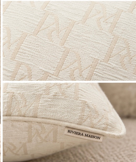 Rivièra Maison RM Monogram Abilly Kissen 50×50 cm – Off White