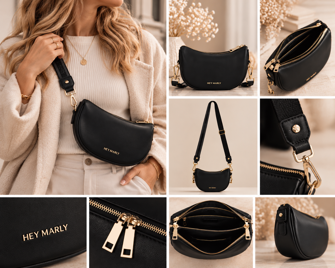 HEY MARLY Sporty Sister – Crossbody Tasche in Schwarz