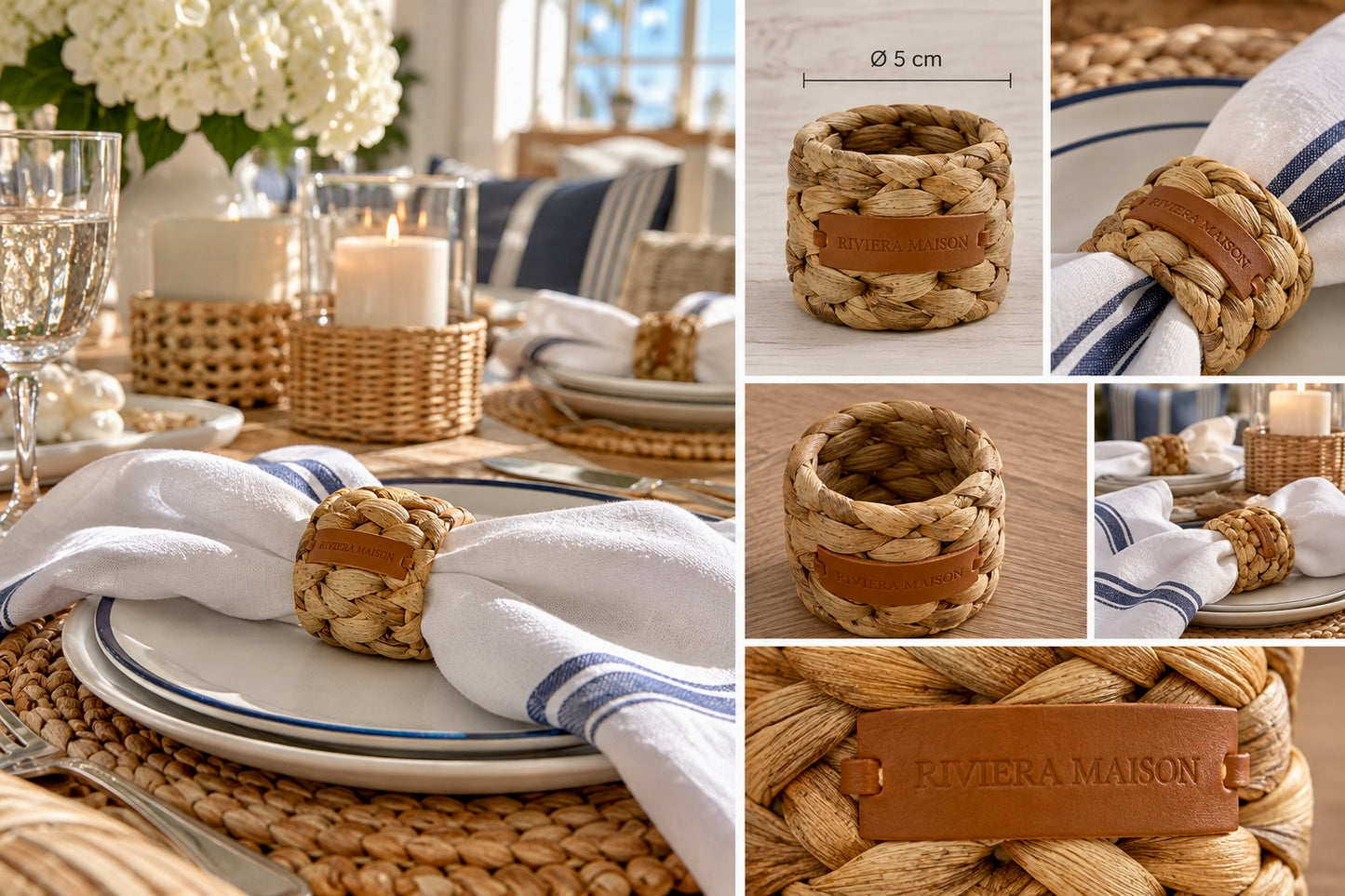 Riviera Maison Serviettenring aus Rattan – Natur Ø 5 cm