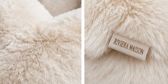Riviera Maison – Heather Heart Faux Fur Pillow in Herzform