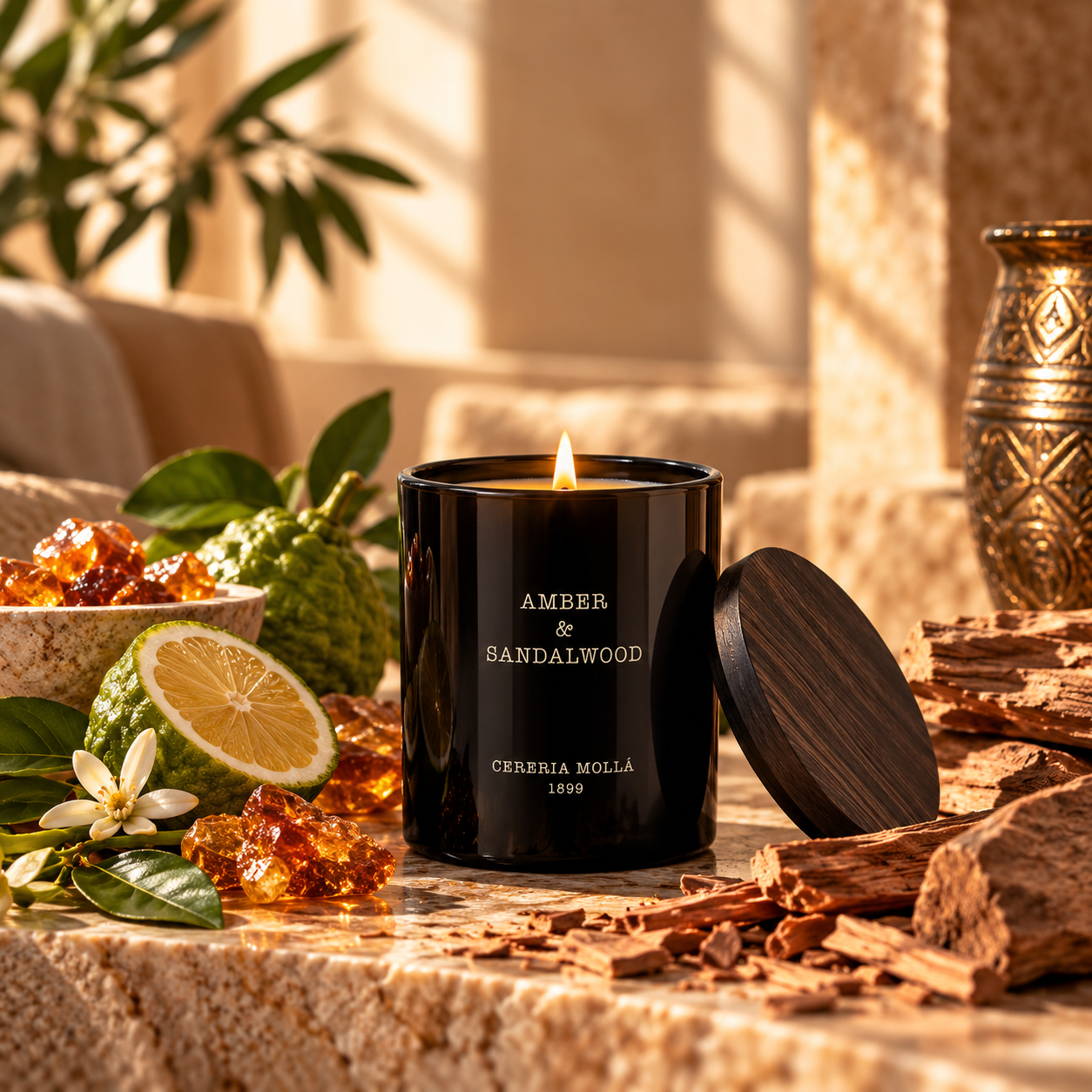 Cereria Mollá 1899 Duftkerze Amber & Sandalwood – 230 g