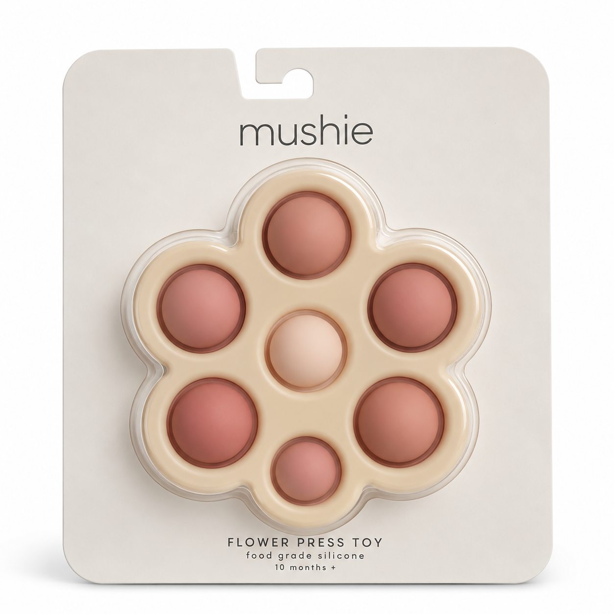 Mushie Flower Press Toy – Motorikspielzeug Blume ab 10 Monaten