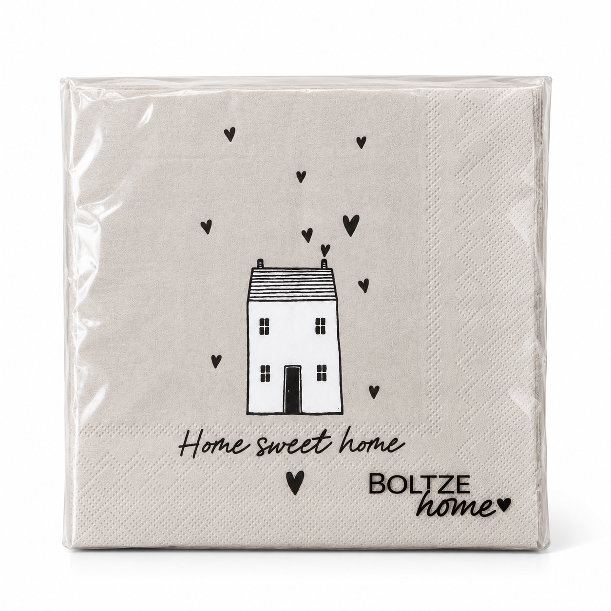 Boltze Home Servietten „Home sweet home“ – beige