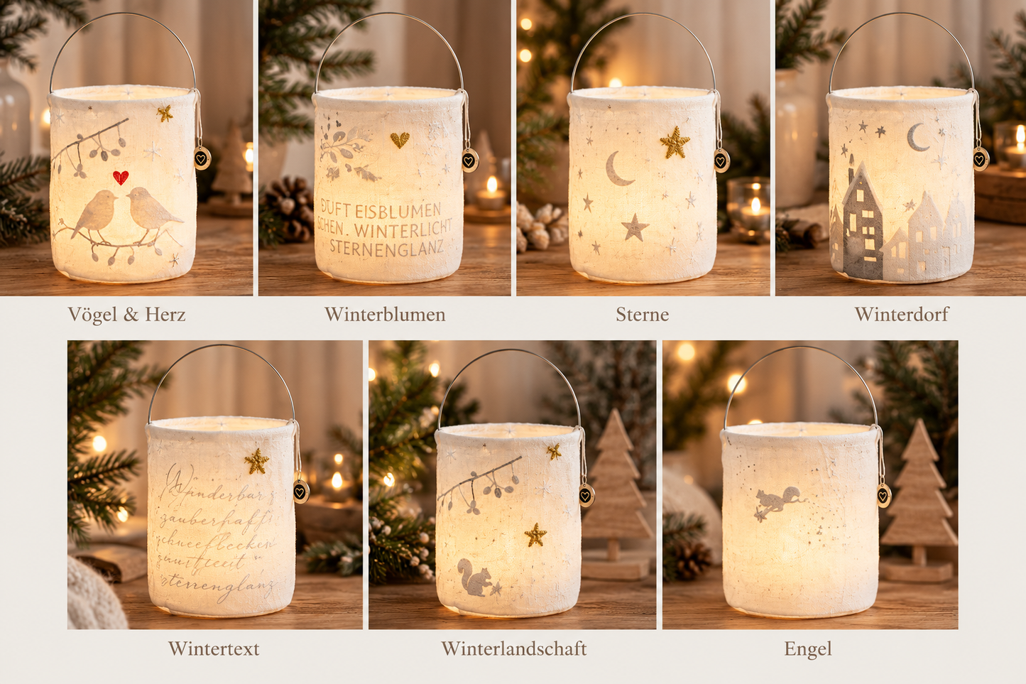 Good old friends Winterlaterne – Stofflaterne mit Stickerei