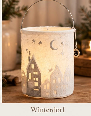 Good old friends Winterlaterne – Stofflaterne mit Stickerei