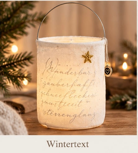 Good old friends Winterlaterne – Stofflaterne mit Stickerei