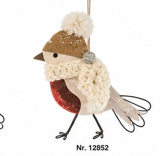 Good Old Friends Wintervögel mit Mütze & Schal – Weihnachtsanhänger in 4 Varianten