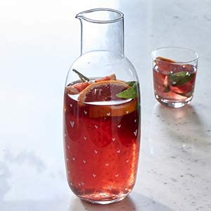 Riviera Maison Lovely Hearts Jug – Glaskaraffe mit Herzen
